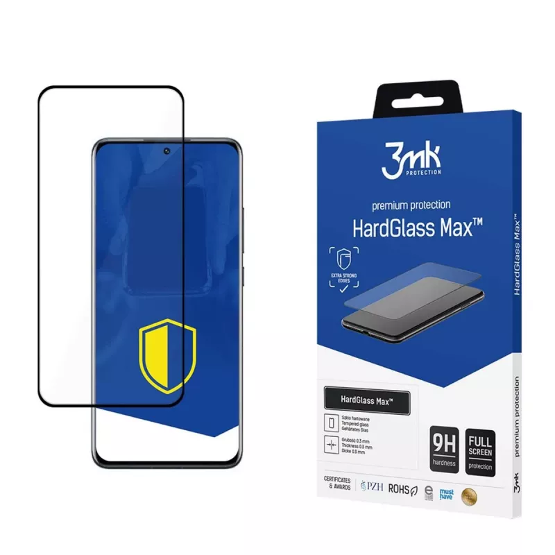 3MK HardGlass Max Pellicola protettiva per Xiaomi 12 5G - Nero