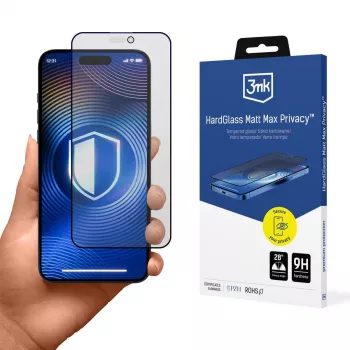 3MK pellicola protettiva HardGlass Matt Max Privacy per Apple iPhone 15/16