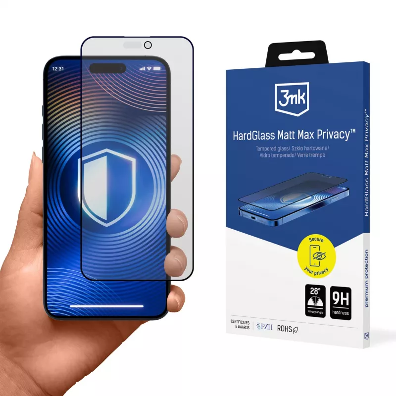 3MK HardGlass Matt Max Privacy pellicola protettiva per Apple iPhone 16 Pro
