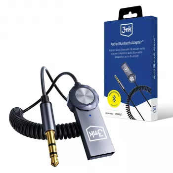 3mk Audio Adattatore Bluetooth - ricevitore Bluetooth 5.0 con AUX 3,5 mm, USB-C, batteria 10 h, nero