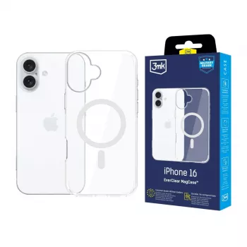 3MK EverClear MagCase cover posteriore per Apple iPhone 16 - cristallo trasparente