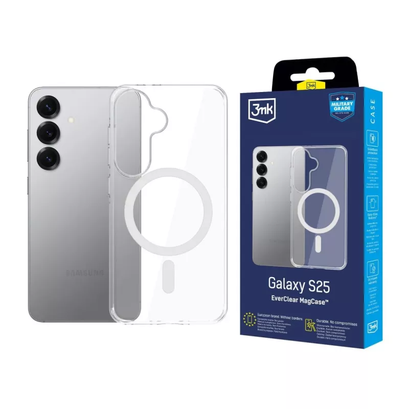3MK EverClear MagCase per Samsung Galaxy S25 - trasparente