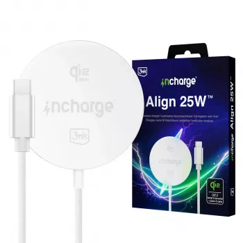 3mk incharge Align Qi2 25W per Android bianco