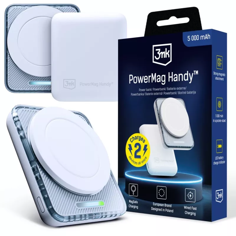 3mk PowerMag cellulare 5000 mAh 22.5W MagSafe bianco