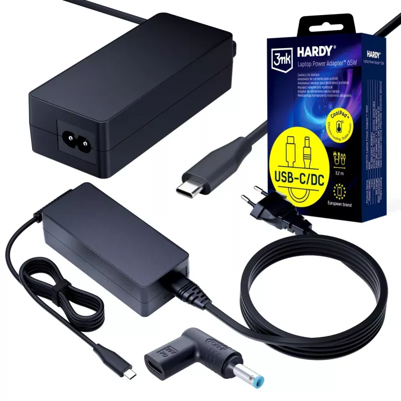 3MK PROTECTION 3mk HARDY alimentatore per laptop 65W per HP 20V USB-C/DC 4,5 x 3,0