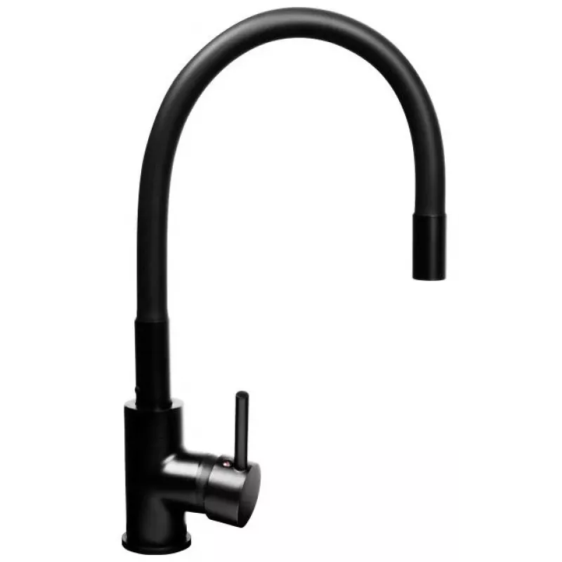 PYRAMIS LEFKADA Set lavello da cucina (68x44) 1 vasca 1 gocciolatoio nero + rubinetto Flessi Black Edision - 070 260 611F
