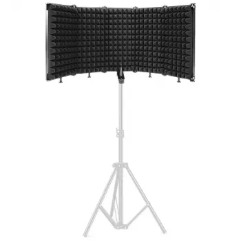 Mozos MSHIELD-CABIN-ECO Schermo isolante acustico per microfono, 5 pannelli, nero