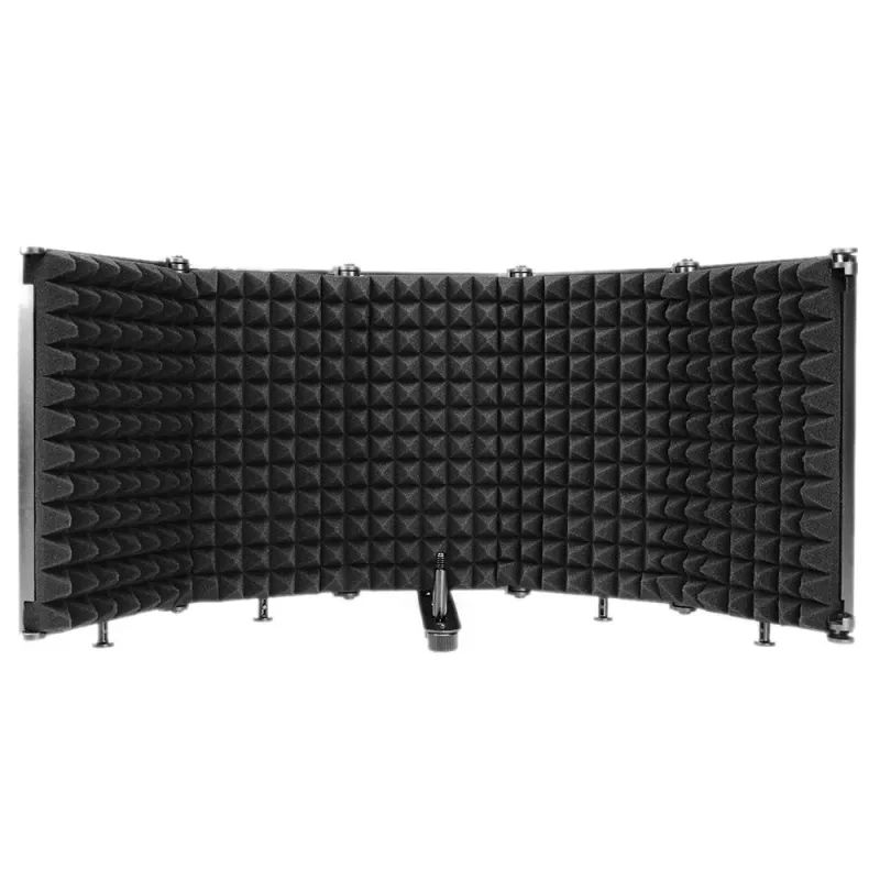 Mozos MSHIELD-CABIN-ECO Schermo isolante acustico per microfono, 5 pannelli, nero