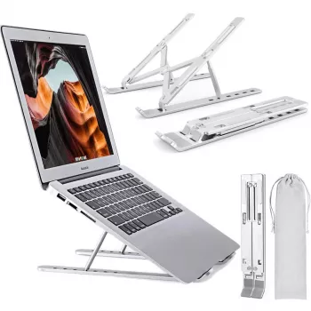 MOZOS N3 SV Supporto ergonomico per laptop in alluminio per laptop da 10-17,3 pollici, argento