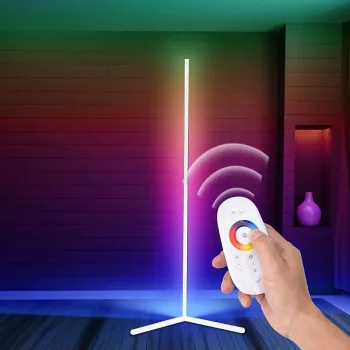 MOZOS LC-RGB Lampada da terra angolare LED bianca