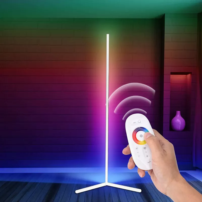 MOZOS LC-RGB Lampada da terra angolare LED bianca