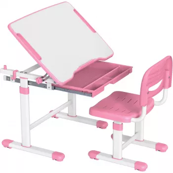 MOZOS DC-SET Set scrivania e sedia regolabili rosa