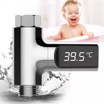 MOZOS Termometro digitale per doccia LED, alimentato ad acqua