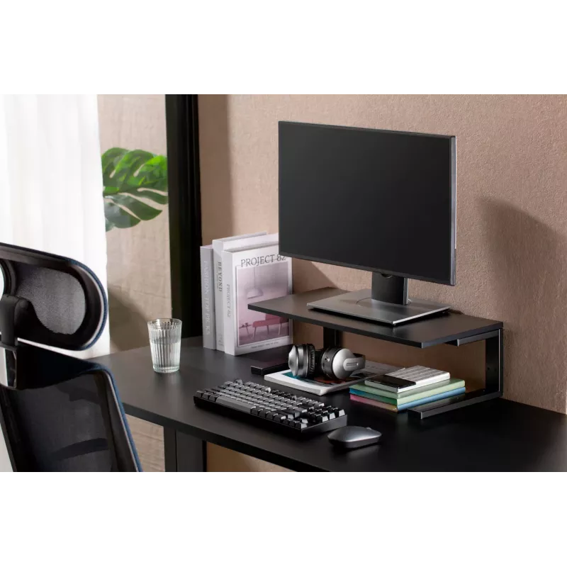 MOZOS Ergo Clamp Riser supporto monitor e laptop con morsetto nero 600x260mm