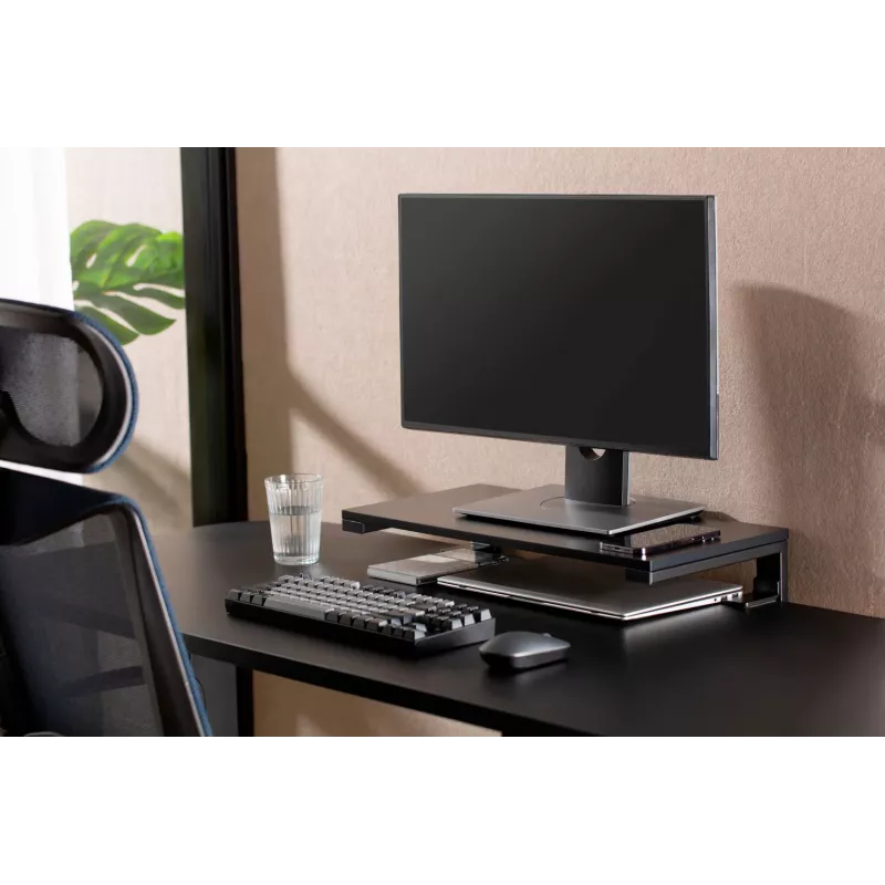 MOZOS Ergo Clamp Riser supporto monitor e laptop con morsetto nero 600x260mm