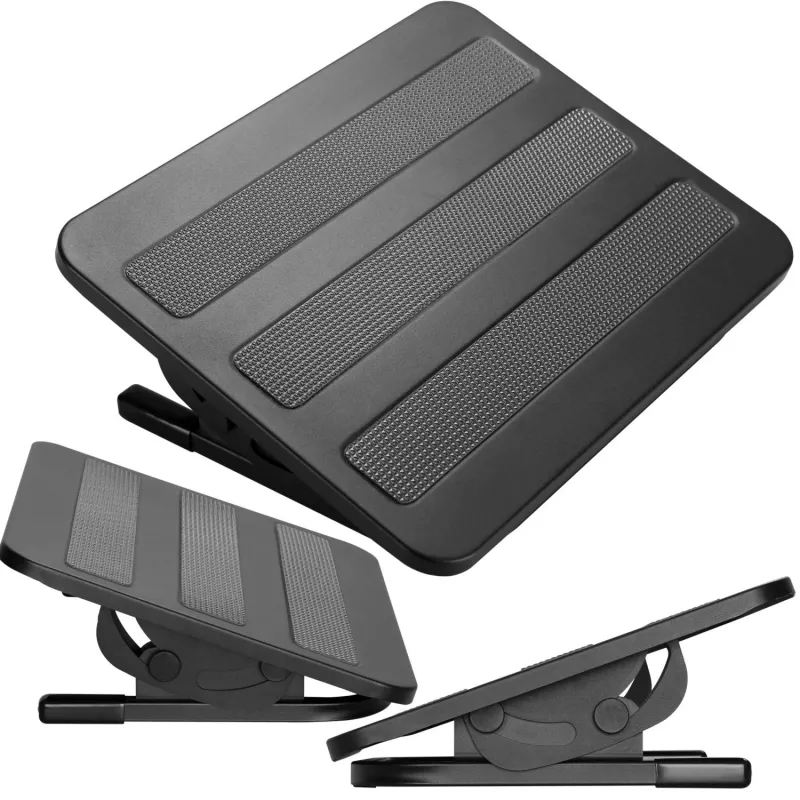MOZOS FS4 poggiapiedi ergonomico con regolazione in altezza e inclinazione, nero