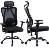 MOZOS ERGO-X Sedia da ufficio ergonomica con supporto lombare e poggiatesta regolabili, nero