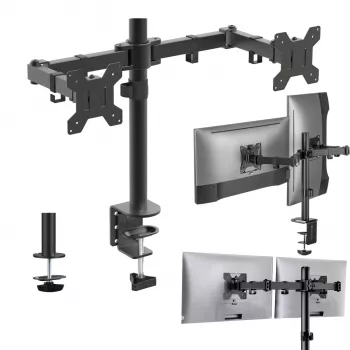 MOZOS MS03 Supporto da tavolo per doppio monitor per schermi da 17-34 pollici, nero