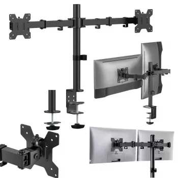 MOZOS MS03 Supporto da tavolo per doppio monitor per schermi da 17-34 pollici, nero