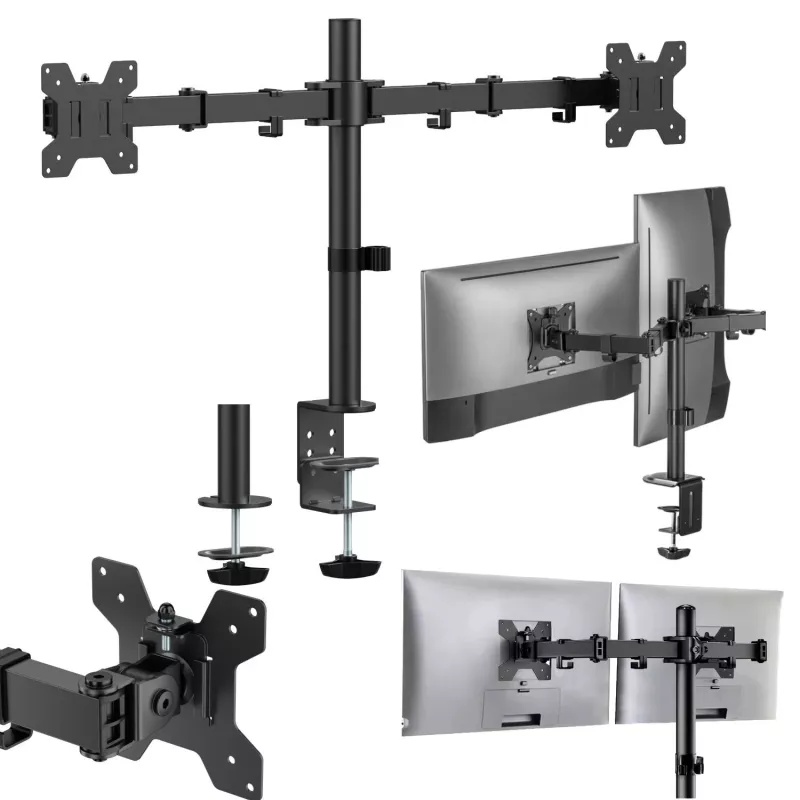 MOZOS MS03 Supporto da tavolo per doppio monitor per schermi da 17-34 pollici, nero