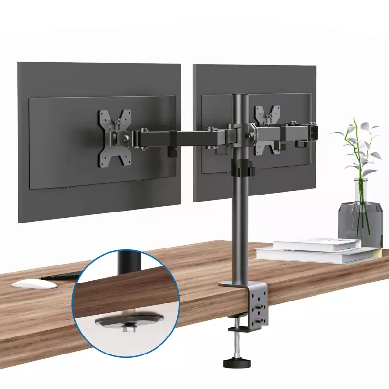 MOZOS MS03 Supporto da tavolo per doppio monitor per schermi da 17-34 pollici, nero
