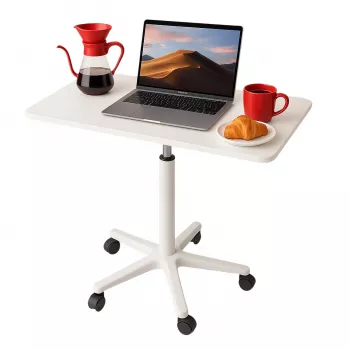MOZOS SPM4-WH Tavolino mobile per laptop con regolazione in altezza, bianco