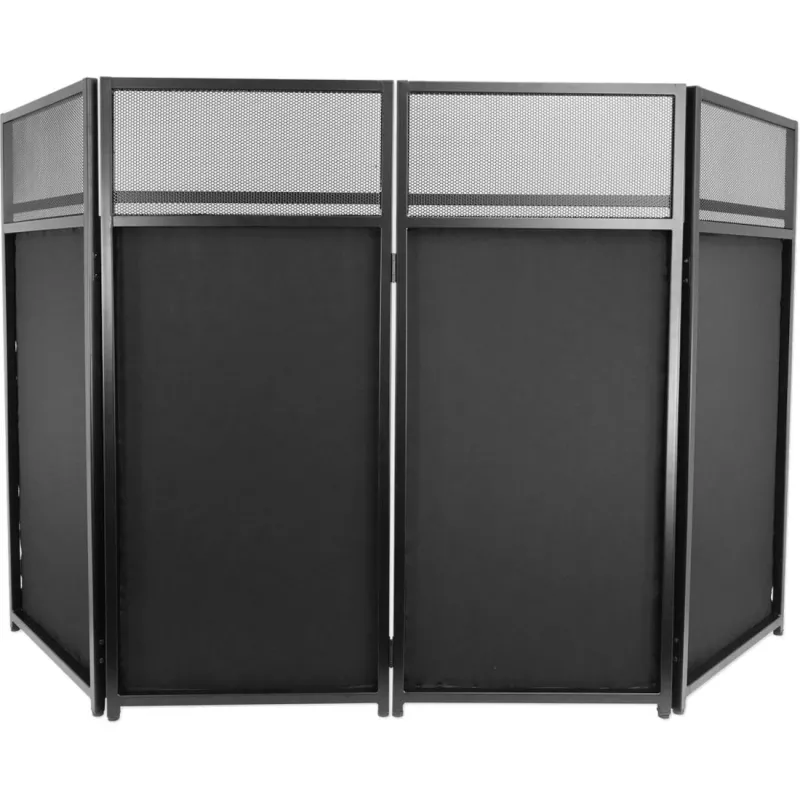 MOZOS EPDJ-100 Facciata da palco DJ con tavolo - schermo grande, pannello bianco, cornice nera