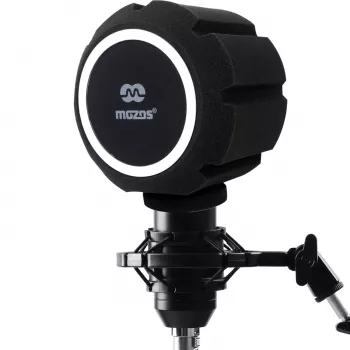 MOZOS PS-5 Filtro pop sferico in schiuma per microfono - nero
