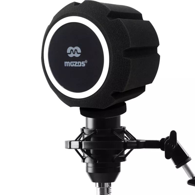 MOZOS PS-5 Filtro pop sferico in schiuma per microfono - nero