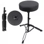 MOZOS PB02 Sgabello per batteria pieghevole, nero, seduta 280 mm, altezza 450-550 mm