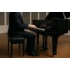 MOZOS PB03 Panchetta per pianoforte – regolabile in altezza, similpelle, nero