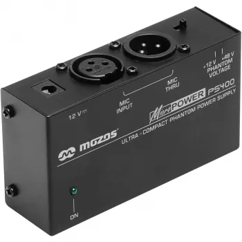 MOZOS PS400 Alimentatore phantom 12V / 48V per microfoni XLR
