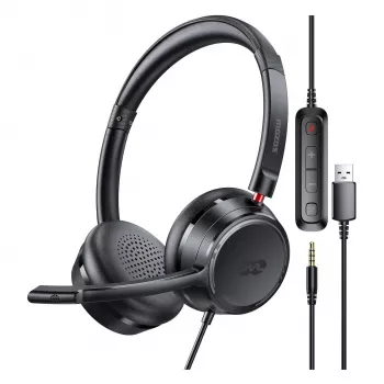 MOZOS KL201 Cuffie USB con microfono, on-ear, nere