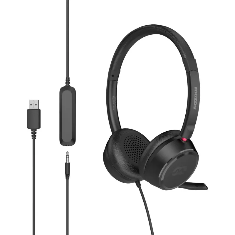 MOZOS KL201 Cuffie USB con microfono, on-ear, nere
