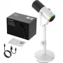 MOZOS GM-ONE Microfono dinamico bianco USB XLR RGB LED