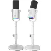 MOZOS GM-ONE Microfono dinamico bianco USB XLR RGB LED