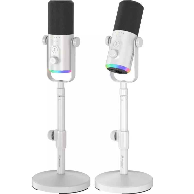 MOZOS GM-ONE Microfono dinamico bianco USB XLR RGB LED