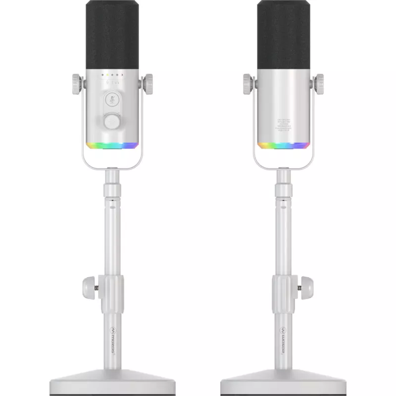 MOZOS GM-ONE Microfono dinamico bianco USB XLR RGB LED