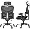 MOZOS ERGO-V Sedia da ufficio ergonomica con supporto lombare e poggiatesta regolabili, nera