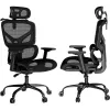 MOZOS ERGO-V Sedia da ufficio ergonomica con supporto lombare e poggiatesta regolabili, nera
