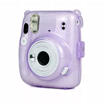 LOVEINSTANT custodia protettiva per Fujifilm Instax Mini 11 - lilla glitterato trasparente