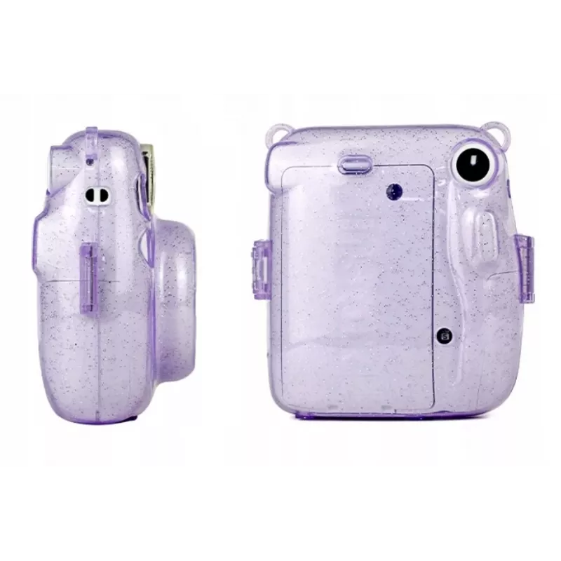 LOVEINSTANT custodia protettiva per Fujifilm Instax Mini 11 - lilla glitterato trasparente