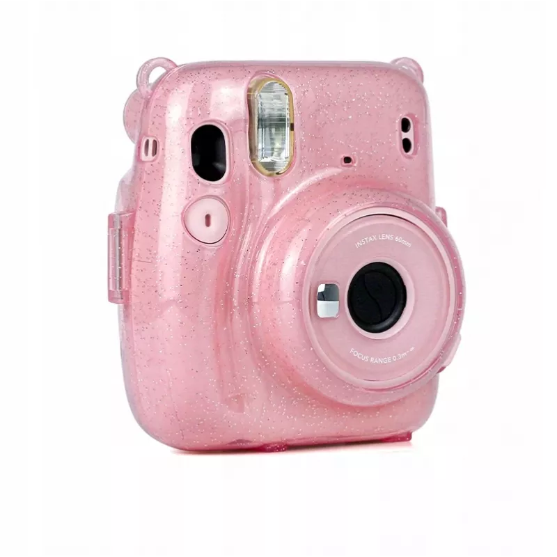 LOVEINSTANT custodia protettiva per Fujifilm Instax Mini 11 - pink trasparente con glitter