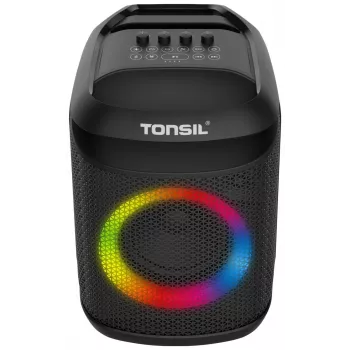 Tonsil Party Dance 800 diffusore Bluetooth portatile per feste con karaoke, LED disco, 80 W RMS, 2 woofer da 8 pollici, nero