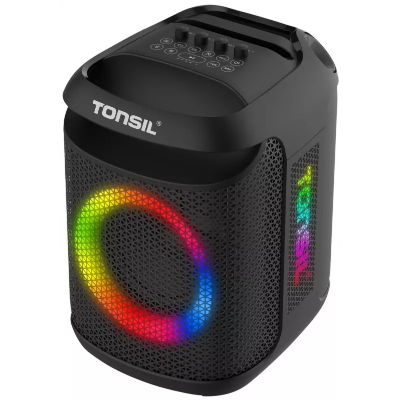 Tonsil Party Dance 800 diffusore Bluetooth portatile per feste con karaoke, LED disco, 80 W RMS, 2 woofer da 8 pollici, nero
