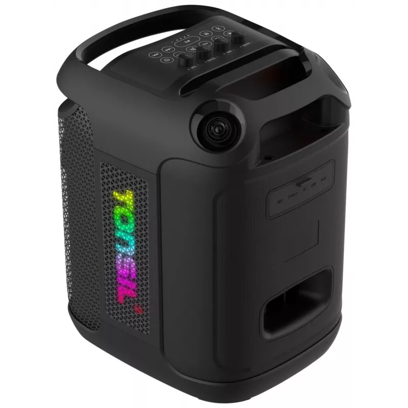 Tonsil Party Dance 800 diffusore Bluetooth portatile per feste con karaoke, LED disco, 80 W RMS, 2 woofer da 8 pollici, nero