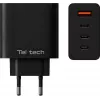 Teltech caricabatterie GaN USB / 3x USB-C 100W QC PD nero TCH-08