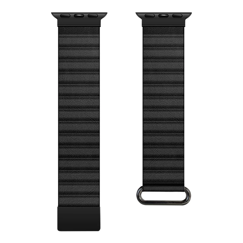 Crong Eclipse cinturino magnetico in pelle vera per Apple Watch 44/45/46/49 mm (nero)