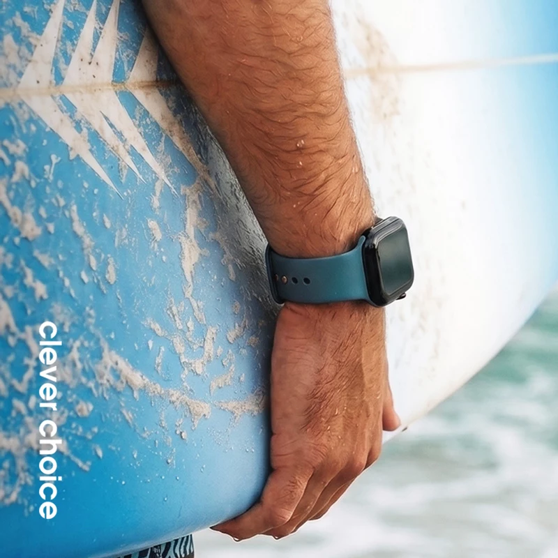 Crong cinturino in silicone liquido per Apple Watch 38/40/41/42 mm - blu marino