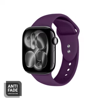 Crong cinturino sport in silicone liquido per Apple Watch 44/45/46/49 mm - prugna
